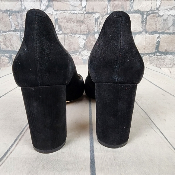 Nine West Journa Closed Toe Suede Classic Pump Heel Black Size 8 1/2 - Picture 9 of 12